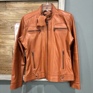 Tan Leather Farm Jacket